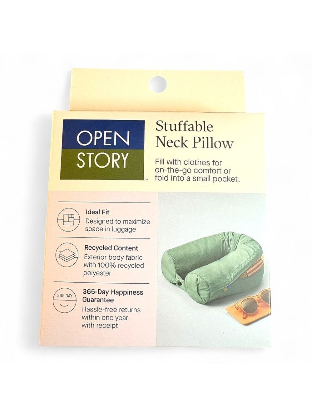 Open Story Stuffable Neck Pillow NIB